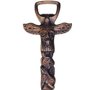 Vintage Kwakiutl Thunderbird Totem Pole Bottle Opener Canada made by Boma